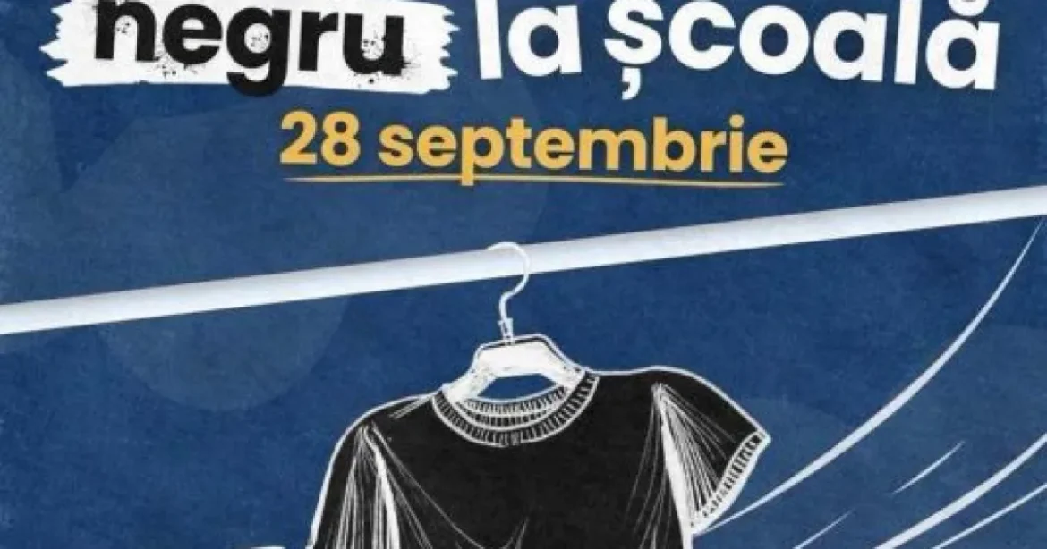 Elevii protestează astăzi, îmbrăcați în negru, împotriva introducerii uniformelor școlare